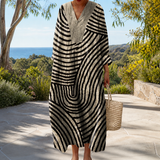 Figure-flattering spring dress with print