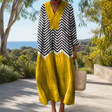 Figure-flattering spring dress with print