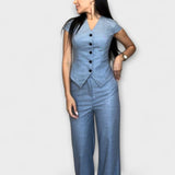 Ivy - Stylish V-Neck Top and Pants Set