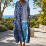 Figure-flattering spring dress with print