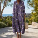 Figure-flattering spring dress with print