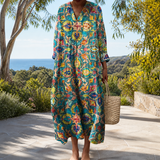 Figure-flattering spring dress with print