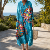 Figure-flattering spring dress with print