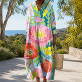 Figure-flattering spring dress with print