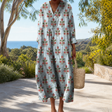 Figure-flattering spring dress with print