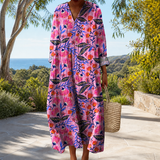 Figure-flattering spring dress with print