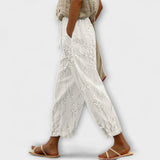 Zoey - Printed Pants with Grape Leaf Pattern