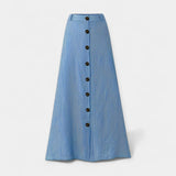 Long Semi-Transparent Skirt with Slit