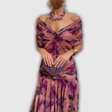 Florendra | Long Floral V-Neck Dress