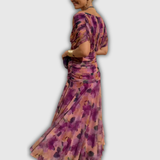 Florendra | Long Floral V-Neck Dress