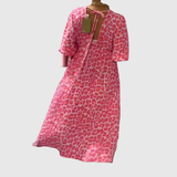 Christiane | Maxi Dress with Feather Motif Print and V-Neck