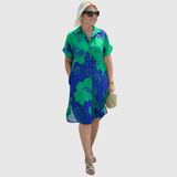 Christiane | Shirt Dress with Floral Print and Button Placket