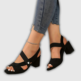 Elara | Cross Strap Comfort Heels