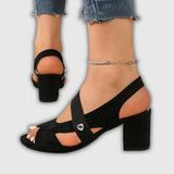 Elara | Cross Strap Comfort Heels