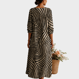 Heidi | Boho Dress with Graphic Wave Pattern
