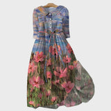 Dress with Impressionistic Print
