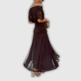 Florendra | Long Floral V-Neck Dress