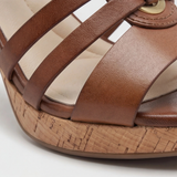 Carla™ | Leather Strappy Cork-Heel Orthopaedic Heels