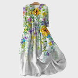 Dress with Watercolor Flowers