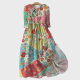 Colorful Flower Patchwork Dress