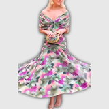 Florendra | Long Floral V-Neck Dress