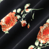 Glória - Black Floral Midi Dress