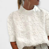 Anita - Blouse with Embroidered Simple Stand Collar