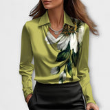 Meli - Shiny Blouse with Ruffled Collar