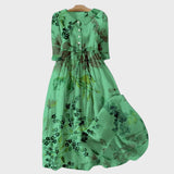 Green Dress with Shaded Flowers