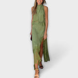 Kaia - Blouse with Lace Trim and Pleated Neckline in Set