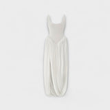 Draped Maxi Dress with Sculptural Skirt and Side Slit