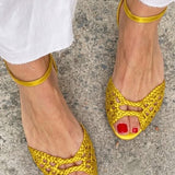 Isadora™ | Woven Golden Sandals