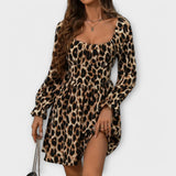 Charming Dress with Leopard Print