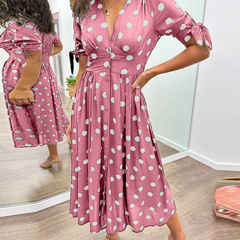 Mónica - Elegant Polka Dot Dress