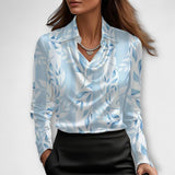 Meli - Shiny Blouse with Ruffled Collar