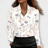 Meli - Shiny Blouse with Ruffled Collar