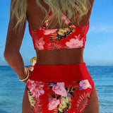 Alice | Floral Bikini in Contrast