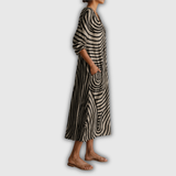 Heidi | Boho Dress with Graphic Wave Pattern