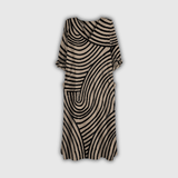 Gwendolen | Graphic-Wave Boho Midi Dress