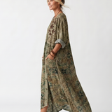 Aleta | Oversized Midi Dress with Button Placket and Pockets