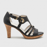 Carla™ | Leather Strappy Cork-Heel Orthopaedic Heels