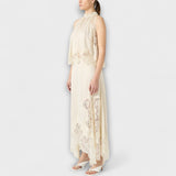 Kaia - Blouse with Lace Trim and Pleated Neckline in Set