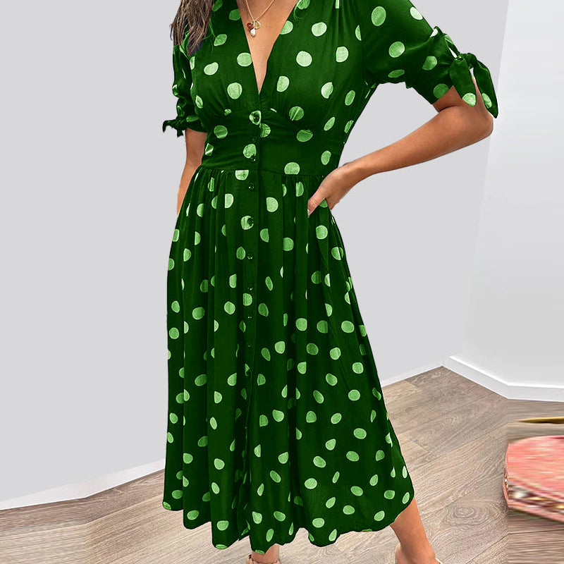 Mónica - Elegant Polka Dot Dress