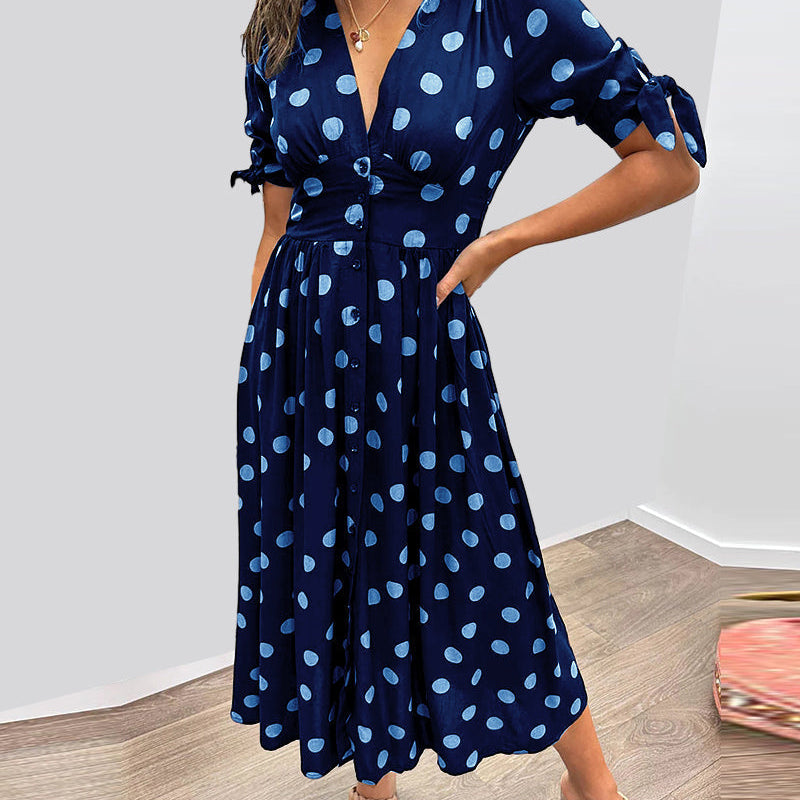 Mónica - Elegant Polka Dot Dress