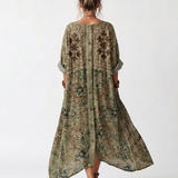 Aleta | Oversized Midi Dress with Button Placket and Pockets