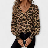 Joana - Stylish Leopard Print Blouse