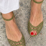 Isadora™ | Woven Golden Sandals