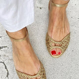 Isadora™ | Woven Golden Sandals