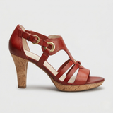 Carla™ | Leather Strappy Cork-Heel Orthopaedic Heels