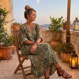 Aleta | Oversized Midi Dress with Button Placket and Pockets